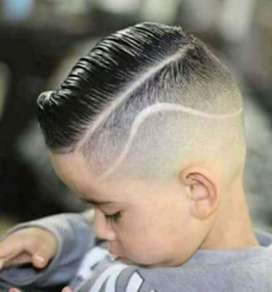 Layers Shaved Lightning Bolt Haircut