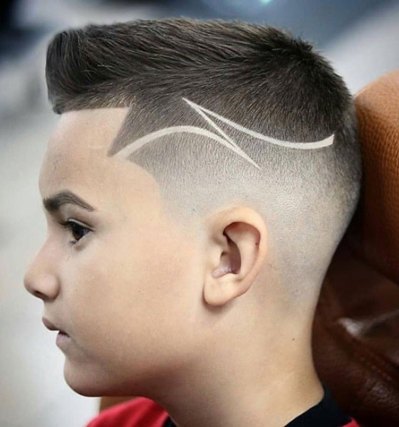 Lightning Bolt Mid Taper Haircut