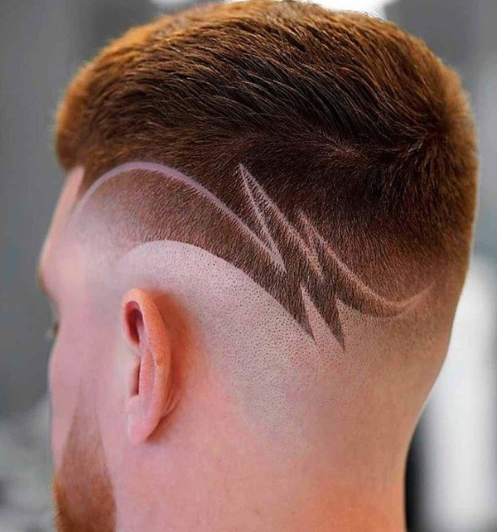 Low Fade Lightning Bolt Haircut