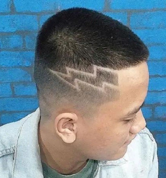 Medium Length Lightning Bolt Haircut