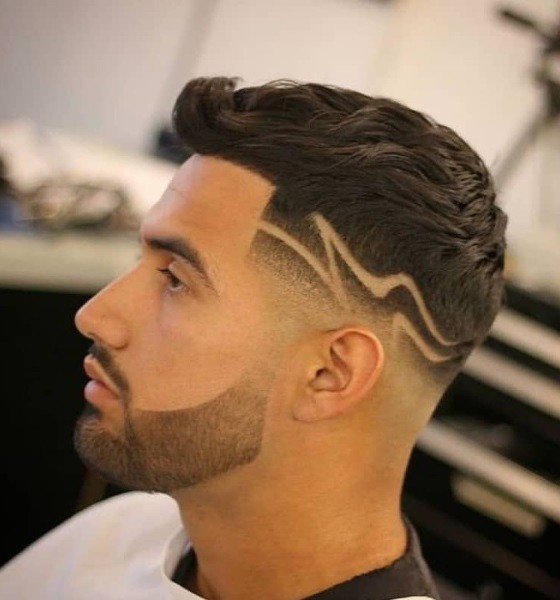 Shadow Fade Lightning Bolt Haircut