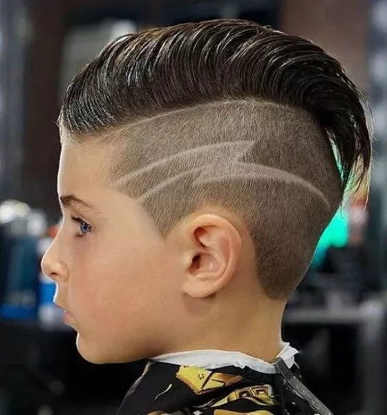 Side Parted Lightning Bolt Haircut