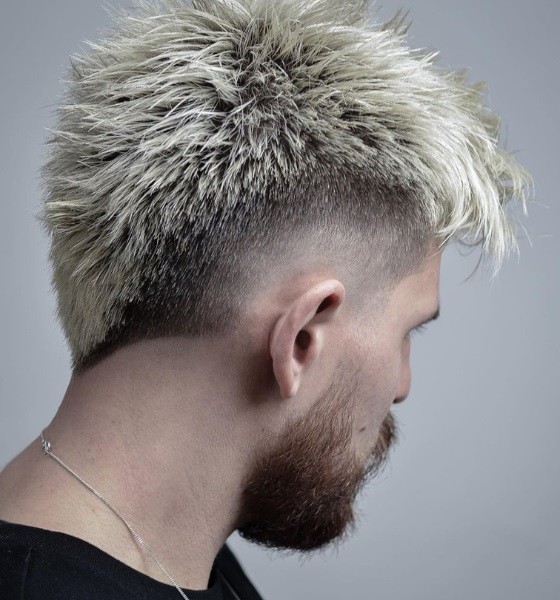 Burst Fade Bleached Straight Haircut