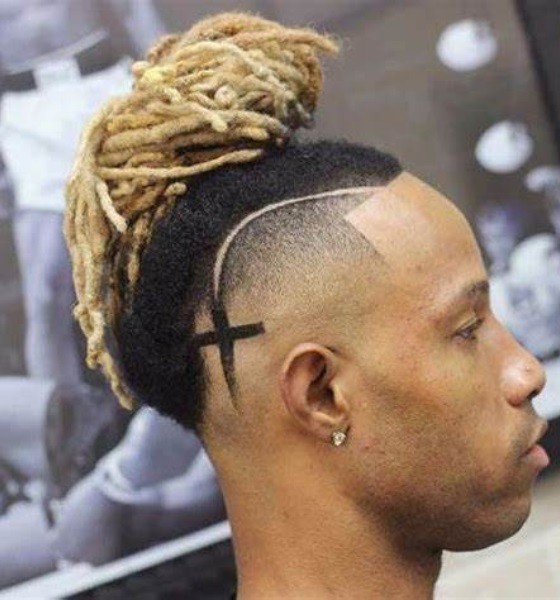 Burst Fade Blonde Dreads Haircut