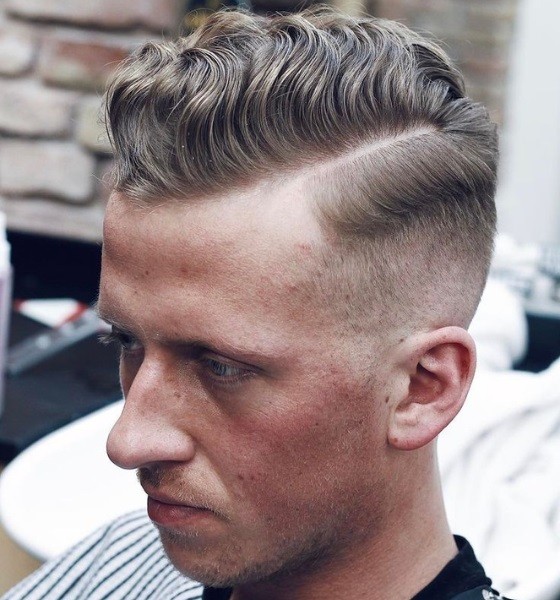 Burst Fade Comb-Over Haircut