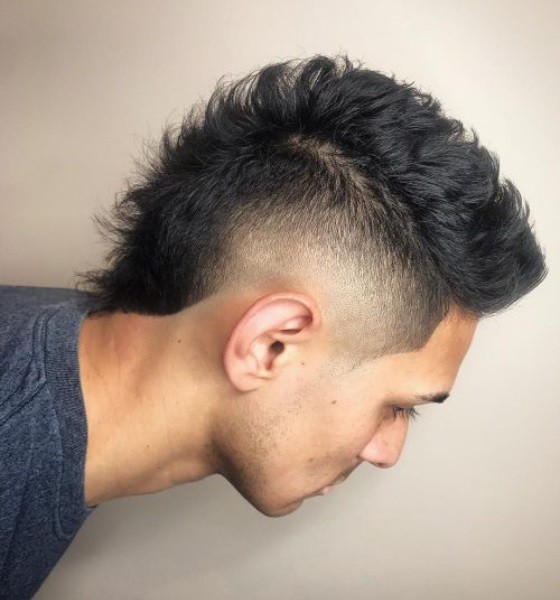 Burst Fade Faux Hawk Haircut