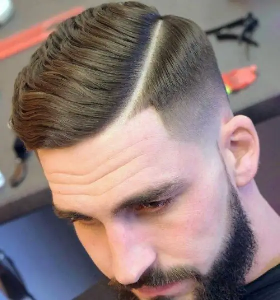 Hard Part Comb Over Baseball Haircut