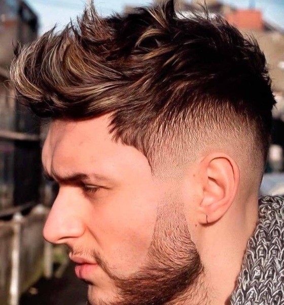 Spiky Mohawk Burst Fade Haircut