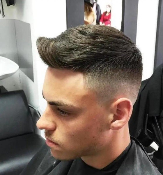 Upswept Top Baseball Haircut