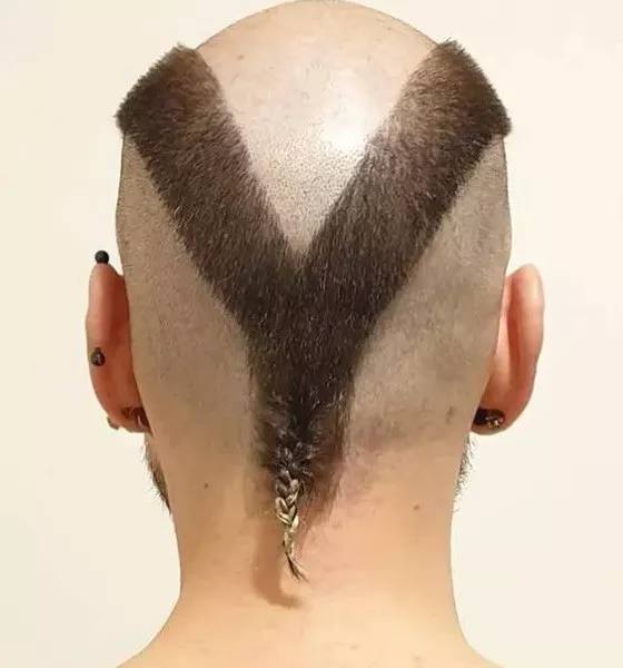 V Shape Buzz Cut Rat Tail