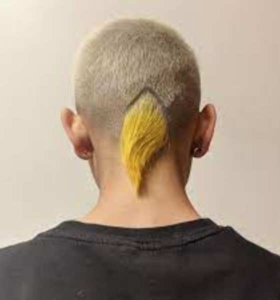 Yellow Design Rat Tail Haircut