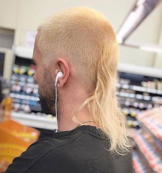 Bleach Blonde Skullet Haircut