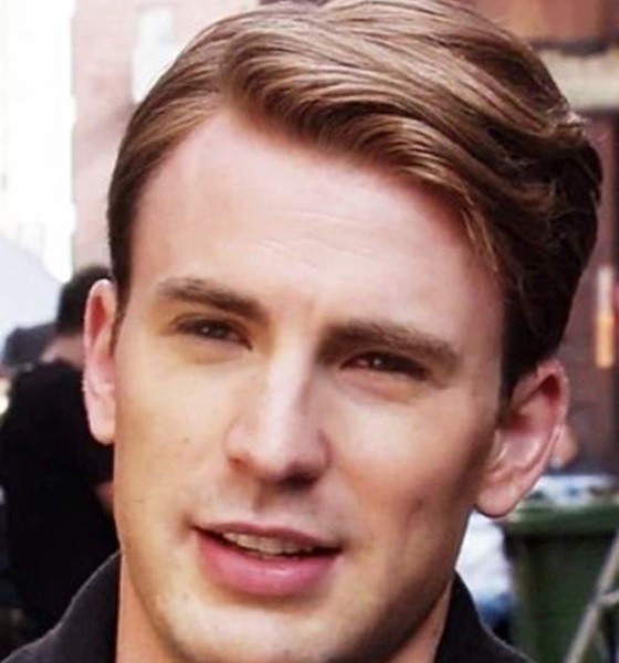 Chris Evans Clean Side Part Haircut