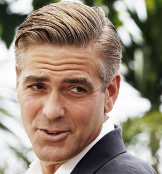 George Clooney Side Swept Haircut