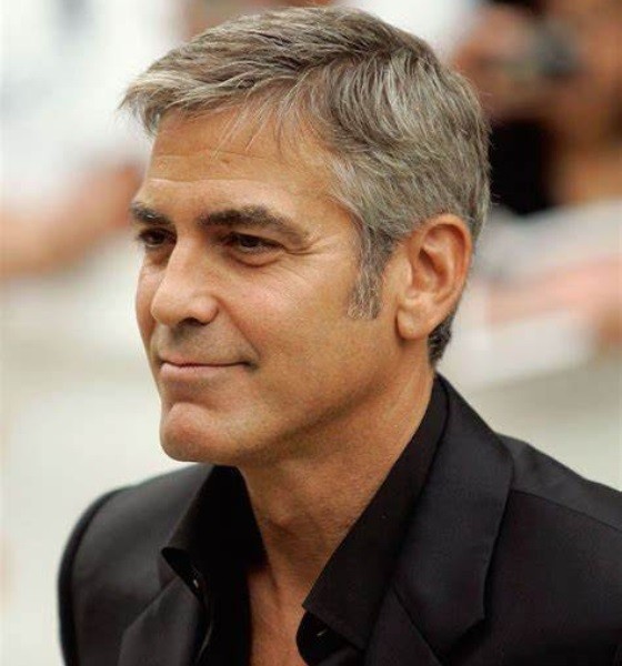 George Clooney Slicked Down Haircut