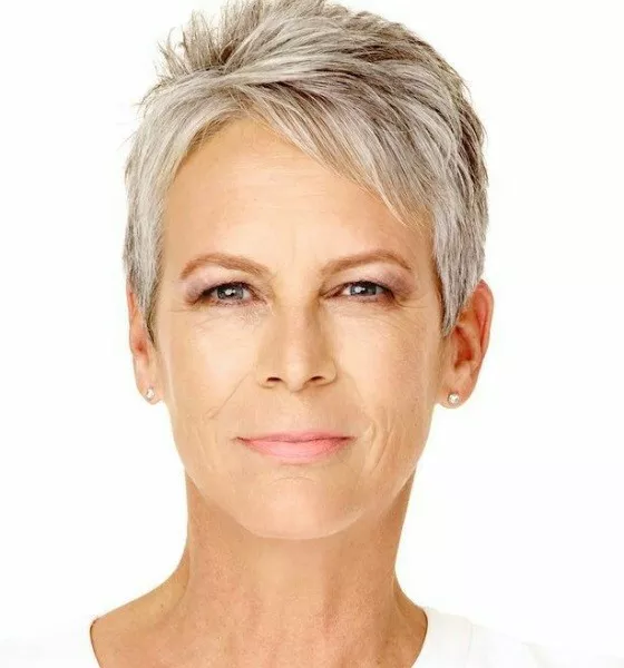 Jamie Lee Curtis Side Sweeping Bangs Haircut