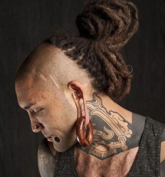 Skullet Haircut With Dreadlocks