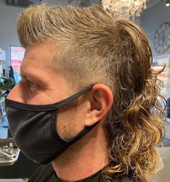 Spiky Blonde Skullet Haircut