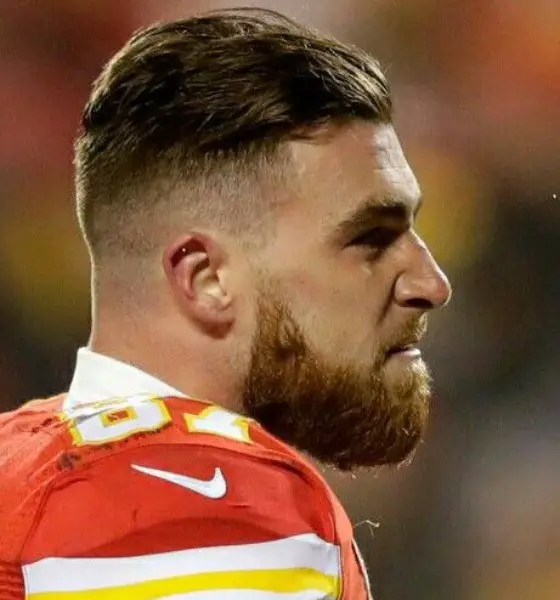 Travis Kelce Mid-parted Fade Haircut
