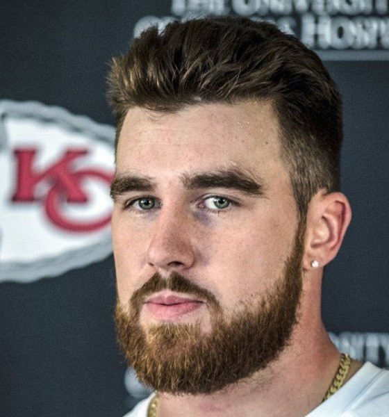 Travis Kelce Scruffy Beard Haircut