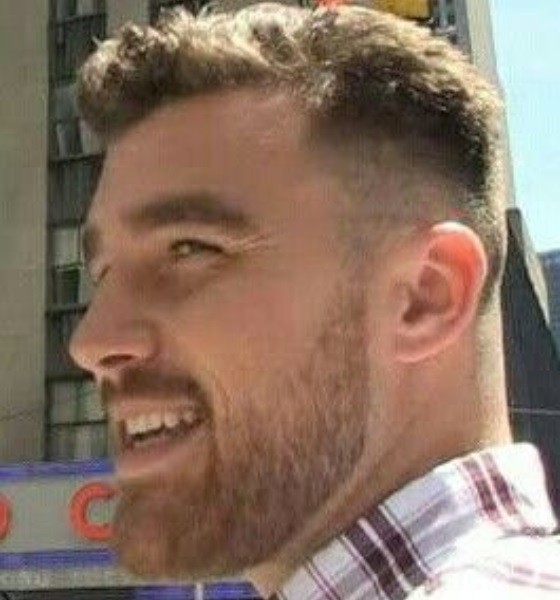 Travis Kelce Side-part Quiff Haircut