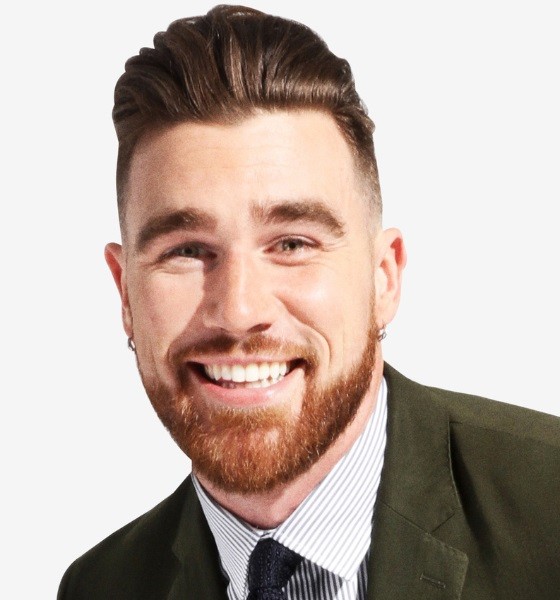 Travis Kelce Sleek Pompadour Haircut