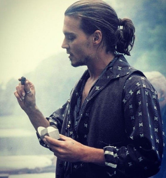 Johnny Depp Low Pony Haircut