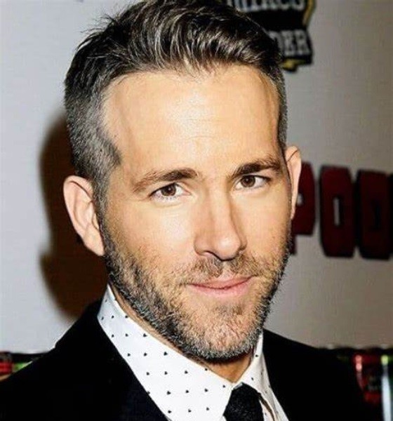 Ryan Reynolds Back Swept Quiff Haircut