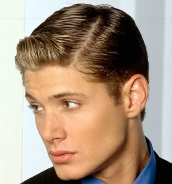 Jensen Ackles Greasy Side Part Haircut