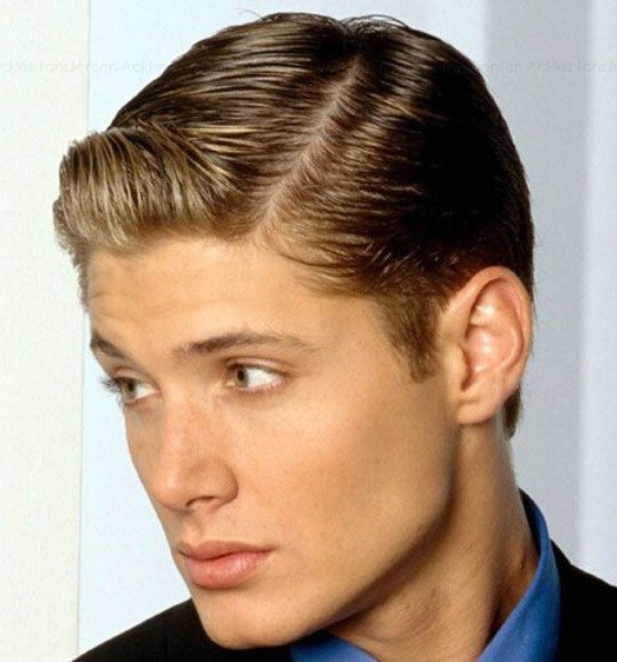 Jensen Ackles Greasy Side Part Haircut