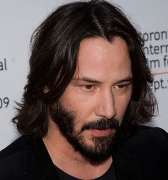 Keanu Reeves Middle Part Haircut