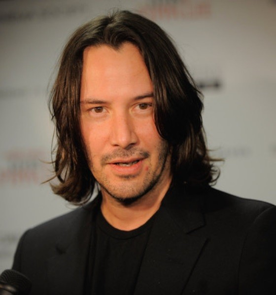 Keanu Reeves Top Knot With Framing Sides Haircut