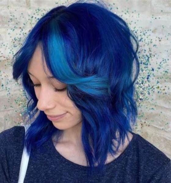 Blue Hair Wolf Cut photo