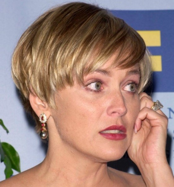 Sharon Stone Long Pixie Cut photo