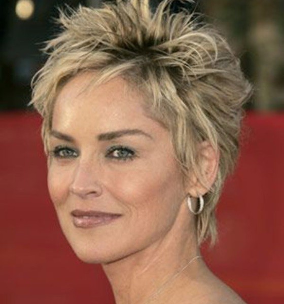 Sharon Stone Messy Pixie Cut photo