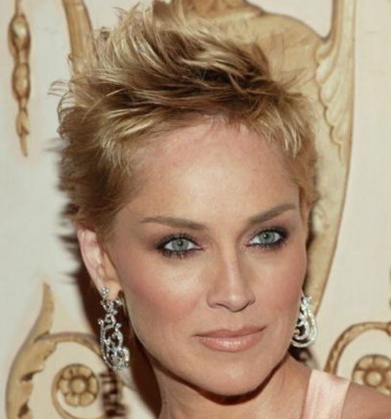 Sharon Stone Mohawk Haircut photo