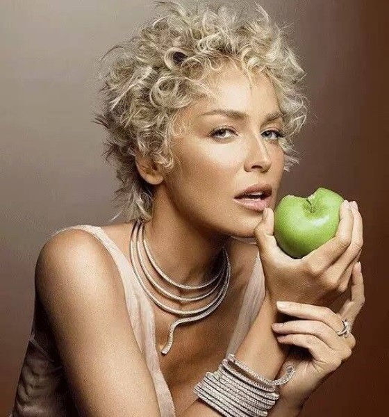 Sharon Stone Short Curly Haircut photo