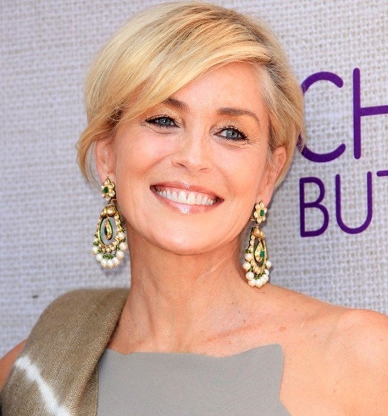 Sharon Stone's Side-swept Haircut photo